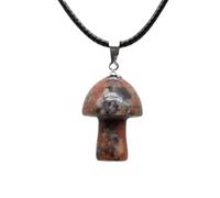 100pcs Natural Gem Stone Quartz Crystal Hand Carved Mushroom Pendant Necklace-stone 1