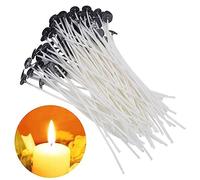 100pcs Natural Smokeless Cotton Candle Wicks, Food Grade Edible Cotton Core Wicks, for Making Handmade Sustainer Candle & Paraffin Wax Diy Candles Making Projects (8cm)