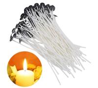 100pcs Natural Smokeless Cotton Candle Wicks, Food Grade Edible Cotton Core Wicks, for Making Handmade Sustainer Candle & Paraffin Wax Diy Candles Making Projects (15cm)