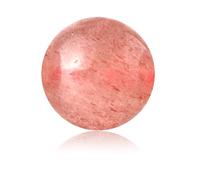 100PCS Natural Stone 8MM DIY Agate Round Loose Gemstone Smooth Beads with Hole for Necklace Bracelets Earring Making with Free Crystal Stretch Cord(Strawberry Quartz)