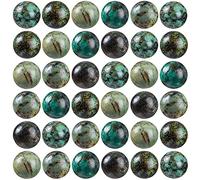 100Pcs Natural Stone Beads 10mm African Turquoise Round Gemstone Loose Beads with Elastic Bracelet String for Bracelets Necklace Jewelry Making