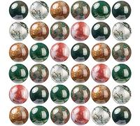 100Pcs Natural Stone Beads 10mm Indian Agate Round Gemstone Loose Beads with Elastic Bracelet String for Bracelets Necklace Jewelry Making