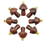 100pcs Natural Stone Quartz Crystal Mushroom Pendant or Jewelry Making -golden swan