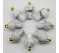 100pcs Natural Stone Quartz Crystal Mushroom Pendant or Jewelry Making -Howlite