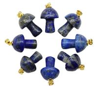 100pcs Natural Stone Quartz Crystal Mushroom Pendant or Jewelry Making -lapis lazuli