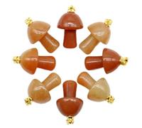 100pcs Natural Stone Quartz Crystal Mushroom Pendant or Jewelry Making -red agate