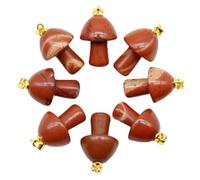 100pcs Natural Stone Quartz Crystal Mushroom Pendant or Jewelry Making -red jade