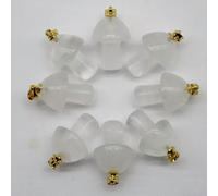 100pcs Natural Stone Quartz Crystal Mushroom Pendant or Jewelry Making -White crystal