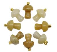 100pcs Natural Stone Quartz Crystal Mushroom Pendant or Jewelry Making -yellow jade