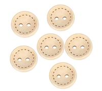 100Pcs Natural Wooden Buttons Round 1.5cm 2 Holes for Sewing Crafting DIY Handmade Decorations and Doll Making