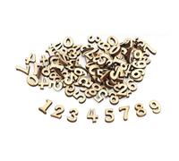100PCs Natural Wooden Numbers, Number 0 to 9 for DIY Craft, Wedding Display Decor, Home Decor