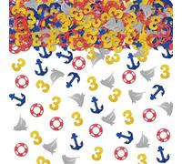 100pcs Nautical 3rd Birthday Confetti, Ocean Sailing Birthday Table Confetti, Ship Anchor Paper Scatters, Nautical Themed 3rd Anniversary Party Table Decoration