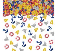 100pcs Nautical 4th Birthday Confetti, Ocean Sailing Birthday Table Confetti, Ship Anchor Paper Scatters, Nautical Themed 4th Anniversary Party Table Decoration