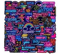 100PCS Neon Inspirational Affirmation PVC Decals for Girls Boys Students Teachers Waterproof Motivational Stickers Positive Cool Stickers Design Glow in The Dark for Water Bottles Laptop Vision Board
