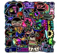 100pcs Neon Stickers & Laptop Stickers, Strange Things Sticker Cool Neon Graffiti Luggage Guitar Bike Sticker Mobile Phone Computer Notebook Water Cup Decorative