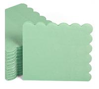 100pcs New Sage Green Napkins, 10x10 inch Scalloped Sage Green Paper Cocktail Napkins Disposable Party Sage Napkins for Wedding Birthday Party Dinning Supplies