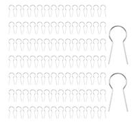 100pcs Nichrome Artistic Wire Jump Ring, 0.7x0.31in High Fire Temp Clay Hook Rings R-Shaped Hanging Burning Needle for Pottery Kiln Ceramic Fused Glass Supplies for DIY Jewelry Bead Ornament Making