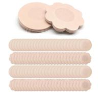 100pcs Nipple Covers Invisible, Self Adhesive Nipple Breast Cove, Disposable Nipple Pasties, Flower Round Shape Nipples Stickers, Petals Breast Covers for Women Girls Beige