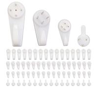 100PCS Non-Trace Picture Hooks for Hard Wall, Assorted Picture Hangers Set with 25PCS Each of Small, Medium, Large & Extra-Large Hooks, Non-Trace Picture Hanging Kit for Hard Wall, Plasterboard, Cemen