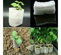 100pcs Non Woven Grow Bags for Home Gardening Biodegradable Plant Pots Suitable for Development and Root Aeration (9x12cm)