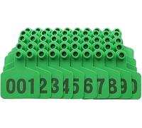 100Pcs Number Plastic Livestock Ear Tags Farm Animal Id Tagger Cattle 401-500/1-100(Green,1 100)