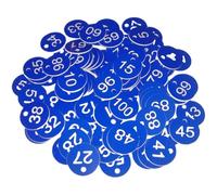 100PCS Number Tags Plastic Coat Check Tags 1.2 Inch Numbered with Pre-Hole Reusable Key Without Key Rings