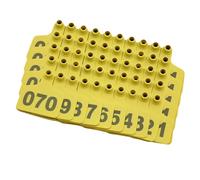 100pcs Numbered Cattle Ear Tags 2.95"x2.36", Laser Printed Fade-Resistant Plastic Livestock ID Tags 001-500 for Cows Sheep Goats(Yellow,401-500)
