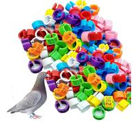 100pcs Numbered Chicken Leg Rings, 8/10/12mm Clip-on Poultry Leg Ring Marker Plastic Anklet Identification Leg Strap Clip Ring for Hens Duck Pigeons Quail (5/10 Colors) 12 mm (0.47in) 301-400