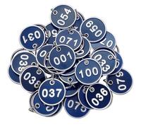 100pcs Numbered Id Tags Number Key Tags Key Ring Labels Aluminium Alloy Storage Tags Round Metal Numbered Marking Number Tags (number 1-100)