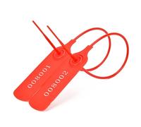 100pcs Numbered Security Seals Tamper Resistant Tags Plastic Sign Safety Zip Ties Self-Locking Luggage Bags Shoes Clothes Lock Tag (Red,100pcs)