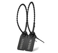 100pcs Numbered Security Seals Zip Ties Fire Extinguisher Safety Tags Tamper Evident Plastic Seals Self-Locking Secure Label for Election Box First Aid Kit(Black)