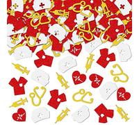 100Pcs Nurse Confetti, 2025 Nurse RN Graduation Confetti Red White Gold Congrats Nurse Party Decorations for 2025 Nurse Appreciation Week Medical RN Nursing School Nursing Day Nurses Graduated