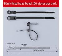 100PCS Nylon Cable Ties with Screw Hole 100pcs Nylon suitable for Office and Home Good Material Made from robust enhancing both productivity and safety (Black)