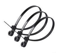 100PCS Nylon Cable Ties with Screw Hole for Mounting, Self Locking Loop for Effective Wire Bundling, 4 * 100mm Size Suitable for Various Applications