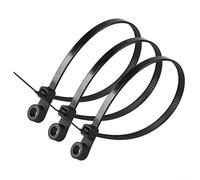 100PCS Nylon Cable Ties with Screw Hole Mount, Self Locking Loop Wrap Ties for Secure Cable Clamping and Mounted Installation in Various Applications (White)