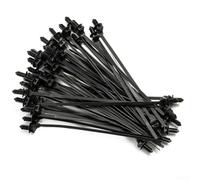 100pcs Nylon Push Mount Cable Ties 185mm Black | Push-mount design, fits panel holes, secure lock, 185mm length, ideal for automotive wiring