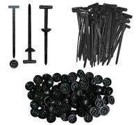 100PCS Nylon Universal Cable Tie Buckle, Heavy Duty Self-Locking Cable Ties Black, Multipurpose Push Mount Zip Ties, UV-Resistant Snap-fit Nylon Fastening Clip for Car Repairs