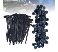 100PCS Nylon Universal Cable Tie Buckle - Heavy Duty Self-Locking Zip Tie Clips, UV Resistant Nylon Fasteners with Pin & Button Lock, Automotive Bumper Retainer Clips, Cable Tie Fasteners