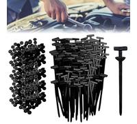 100PCS Nylon Universal Cable Tie Buckle - Heavy Duty Self-Locking Zip Ties Holder with Pin & Button Design, Plastic Cable Ties Tool Fasteners Car Body, UV Resistant Zipties for Car Daily Auto Fixing