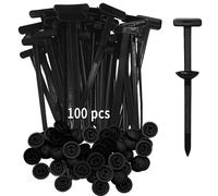 100PCS Nylon Universal Cable Tie Buckle - Heavy Duty Self-Locking Zip Ties Holder with Pin & Button Design UV Resistant Zipties for Car Daily Auto Fixing (Black)