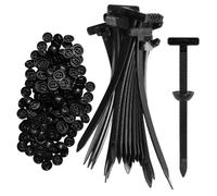 100PCS Nylon Universal Cable Tie Buckle - Heavy-Duty Zipper Clips with Pin & Button Lock, UV-Resistant Cable Tie Holders for Car & Home Use (50PCS)