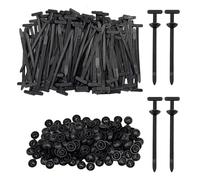 100Pcs Nylon Universal Cable Tie Buckle,Zip Ties Heavy Duty Self-Locking Nylon Holder, Automotive Zipper Clips,Zippered Trim Clip Auto Parts,Button Ziptie Bumper Retainer Fender Liner Fastener(Black)