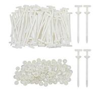 100Pcs Nylon Universal Cable Tie Buckle,Zip Ties Heavy Duty Self-Locking Nylon Holder,Automotive Zipper Clips, Zippered Trim Clip Auto Parts,Button Ziptie Bumper Retainer Fender Liner Fastener(White)