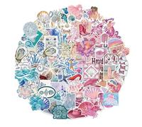 100PCS Ocean Stickers, Summer Coastal Sticker Sea Creature Scrapbook Stickers Waterproof Vinyl Decals for Luggage Bottles Laptops