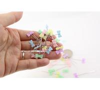 100pcs of long 34mm Assorted bow Headed PINS long Dressmaking Sewing Pin Florists pin