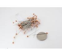 100pcs of long 38mm rose gold colored bead Headed PINS long Dressmaking Sewing Pin Florists pin