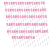 100PCS Oral Care Sponge Swab Sticks, Disposable Mouth Sponges on Stick for Hydration and Dental Care, Soft and Durable Foam Swabs for End of Life Care, Elderly, Babies, and Travel (Pink)