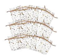 100Pcs Organza Drawstring Bags Elegant Sheer Pouches for Jewelry Wedding Favors and Party Treats Chic Mesh Goodie Bags with Stars and Moons