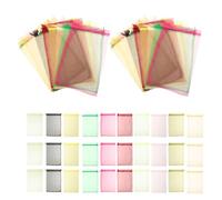 100pcs Organza Drawstring Gift Bags 12x8 Inch Wedding Favor Pouches | Sheer Reusable Pouches, Gold Foil Logo Area, Upright Shape, Bulk Party Use, Ten-color Mixed Pack