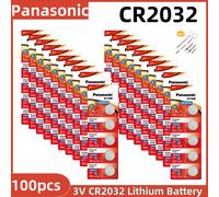 100pcs Original PANASONIC CR2032 3V Lithium Battery CR 2032 For Watch Calculator Clock Remote Control Toys Button Coins Cell
